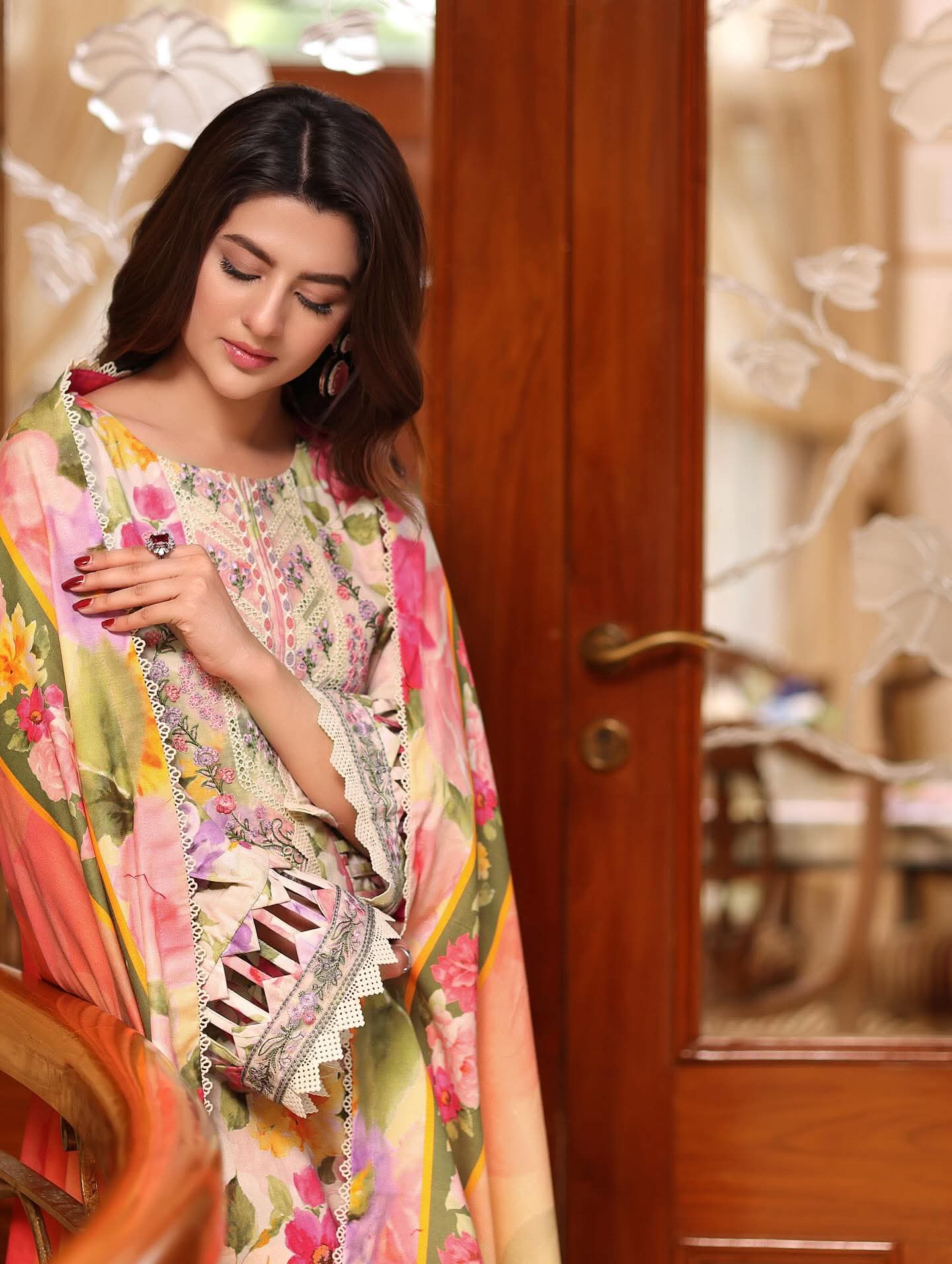 Aneela's original khaddar 3-piece suit with khaddar dipatta