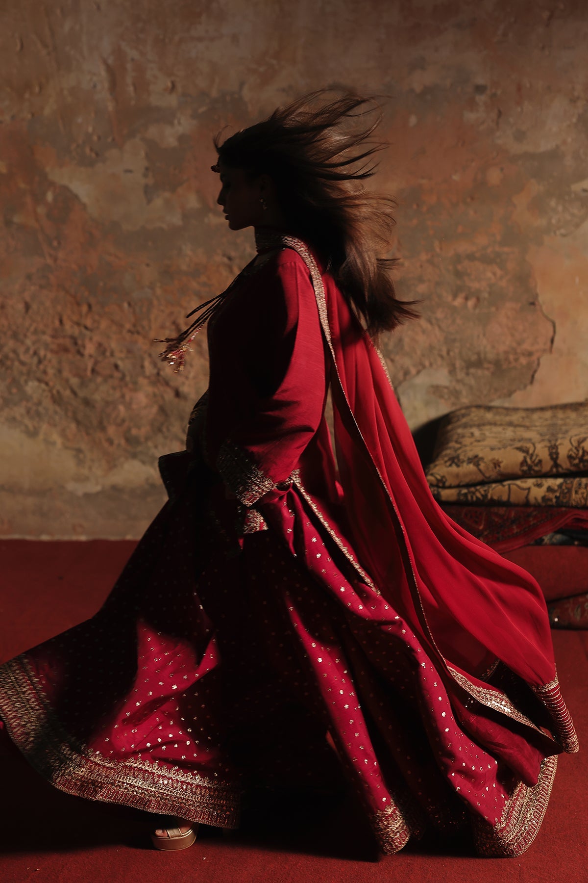 AAA Original by Charizma raw silk material with chiffon dupata fully embroidered Luxury suit