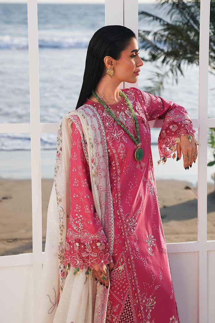 brand stitched Original qalamqar summer wear Luxury embroidered lawn with soft embroidery cottonwood net dupata full embroided