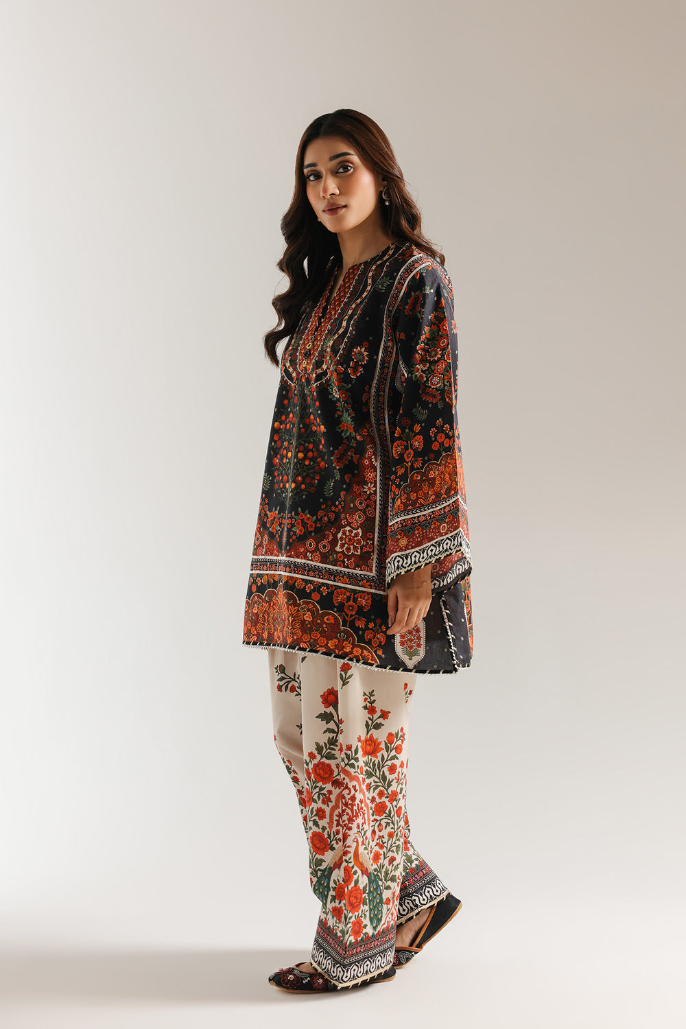 ETHNIC ORIGINAL 3-PIECE Summerwear with Swiss Lawn dupatta farshi shalwar