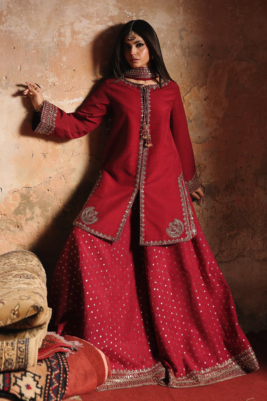 AAA Original by Charizma raw silk material with chiffon dupata fully embroidered Luxury suit