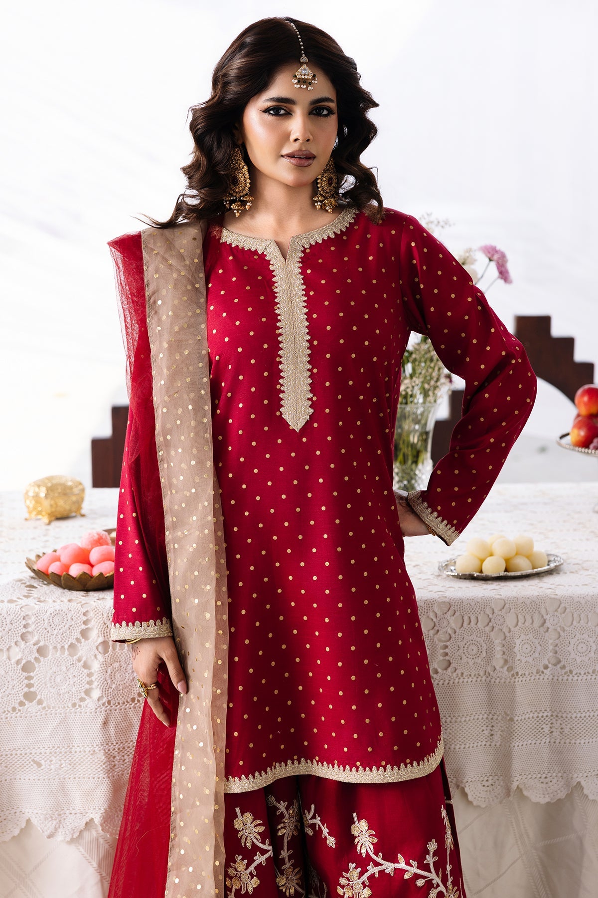 Charizma original raw silk farshi shalwar with soft net dupata