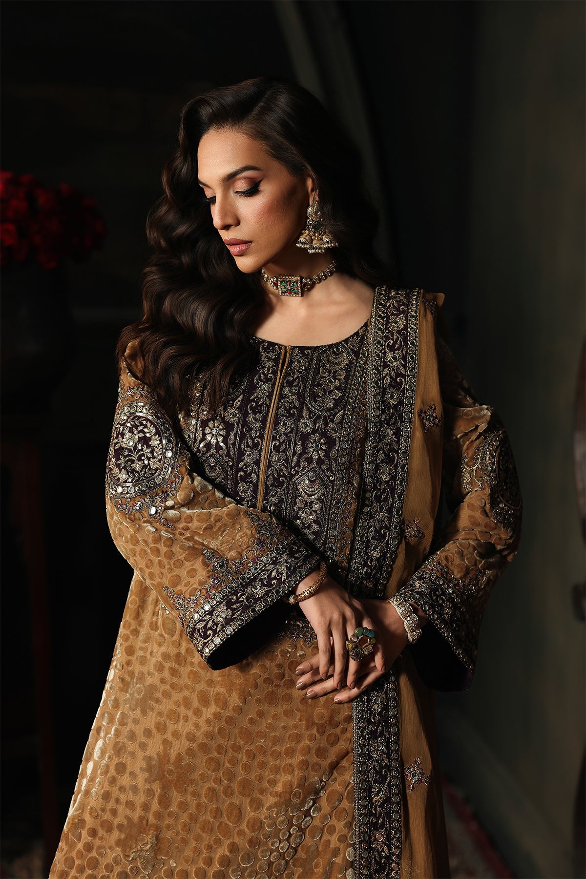 AAA Charizma Original palachi velvet brand stitched skin bage color