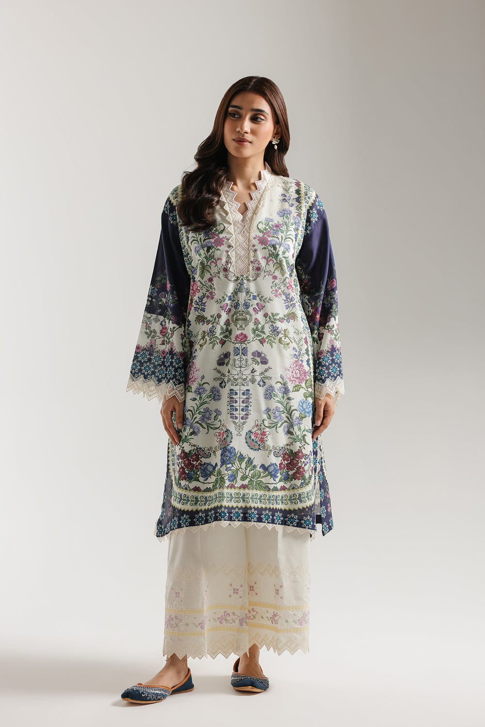 2-Piece original Ethnic suit with embroidered shalwar