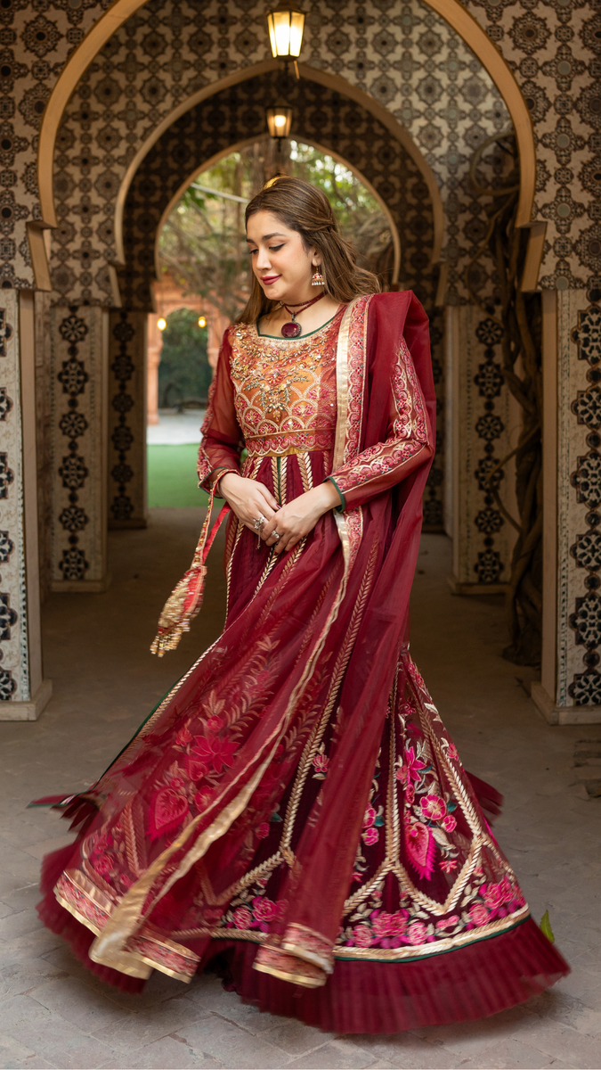 Original by Zahra ahmad brand Masoori and net fabric with net fabric dupata 2-piece