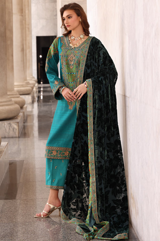 AAA Charizma original brand stitched Peach Leather fabric with palachi Shawl 3-piece emberoidered suit