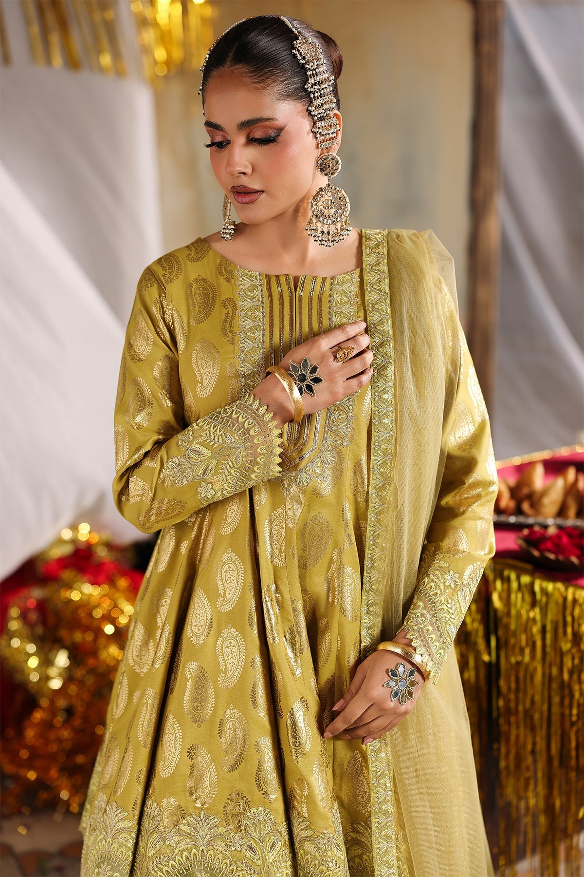 AAA original by charizma raw silk material with soft net dupata short frocks with plazo