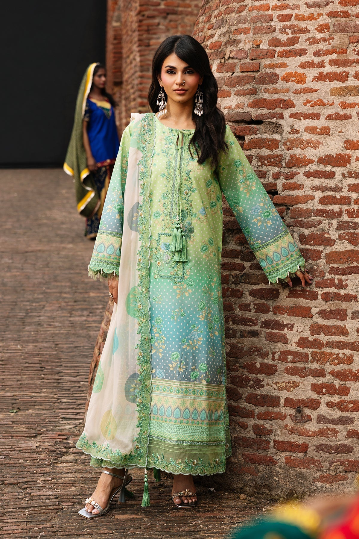 Charizma Original 3-piece brand stitched suit embroidered with chiffon dupata