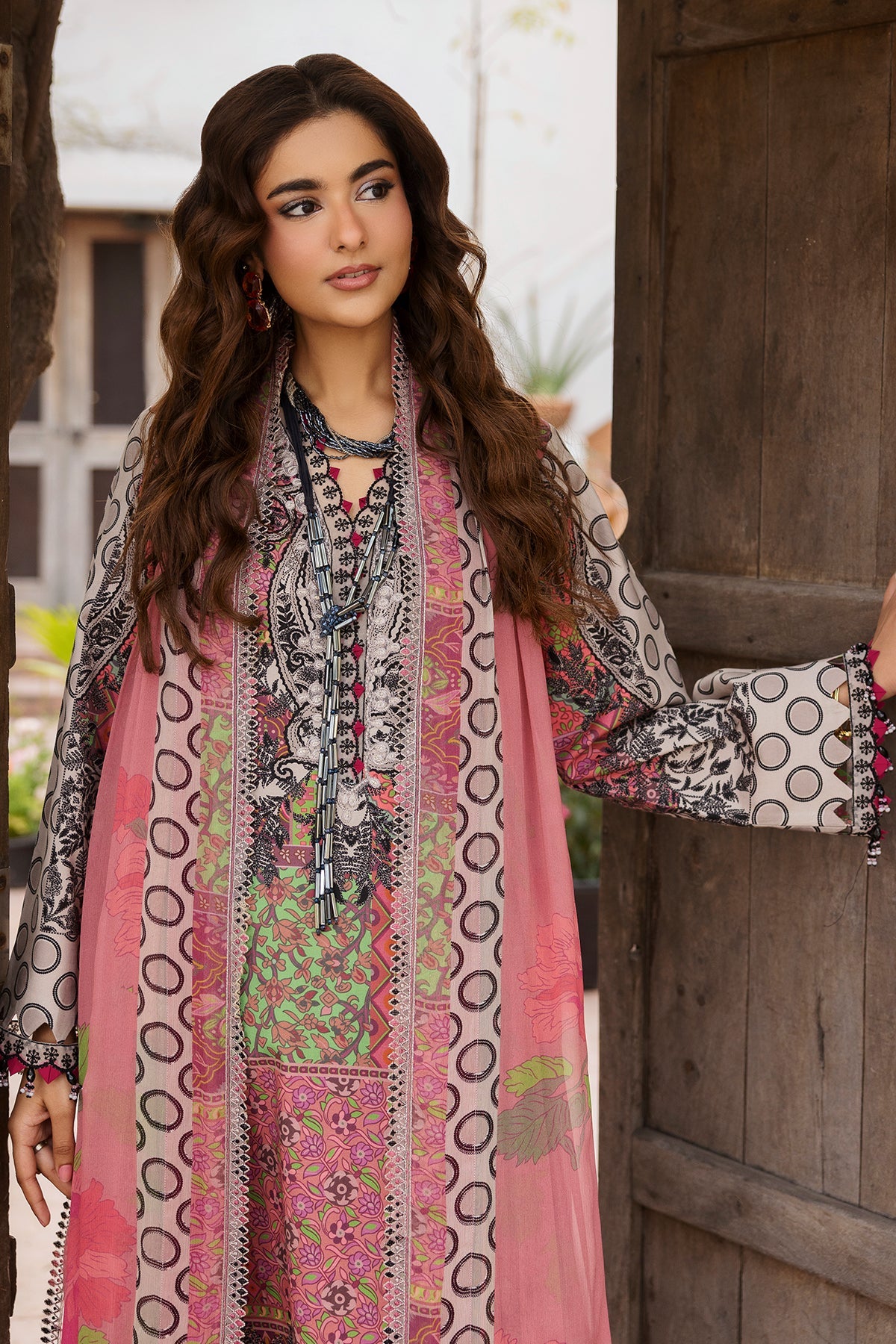 AA1 Charizma Original Brand stitched Embroidered Lawn 3-piece  with chiffon dupata