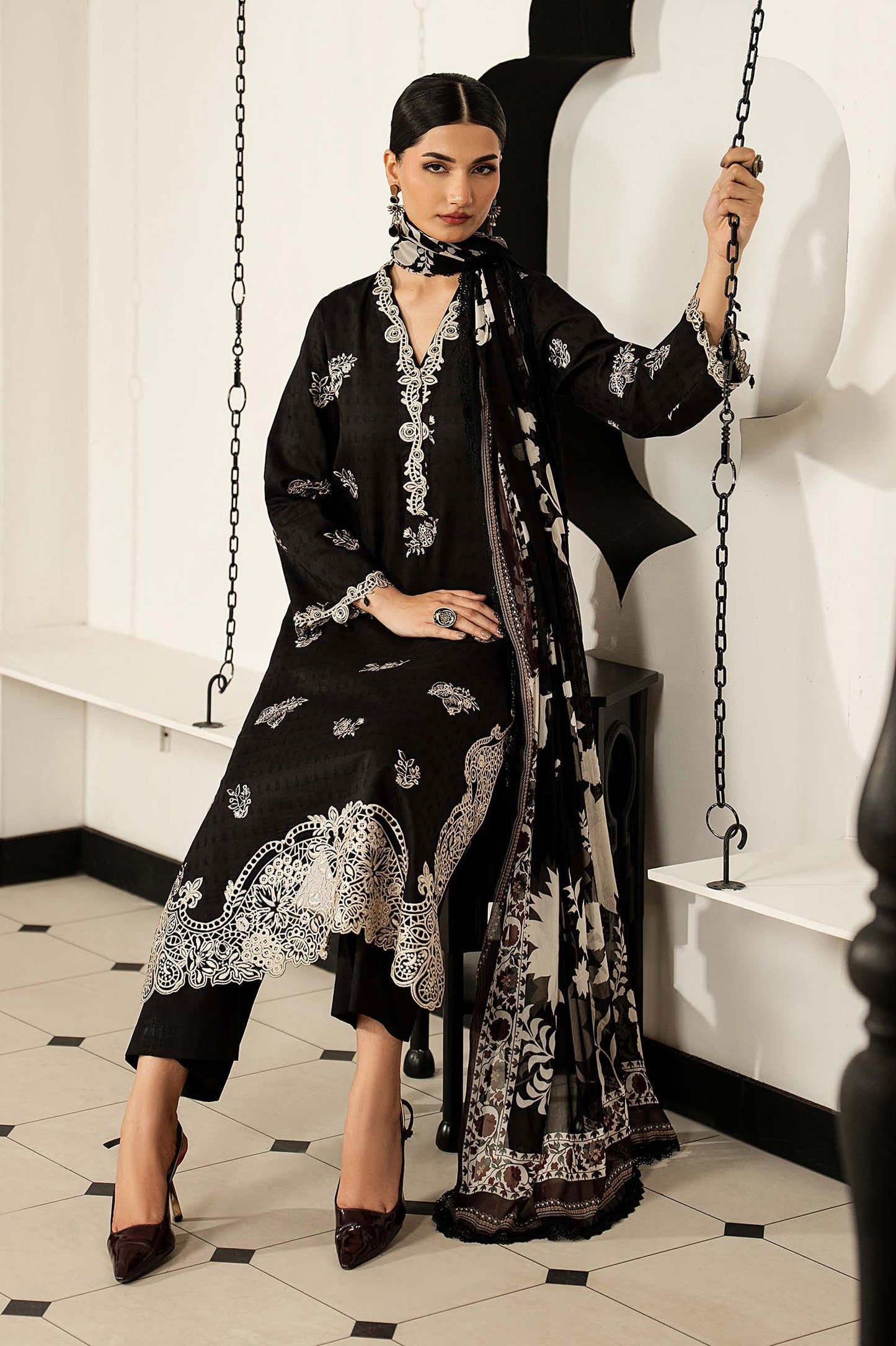 3-piece Lawn embroidered suit by Maria B