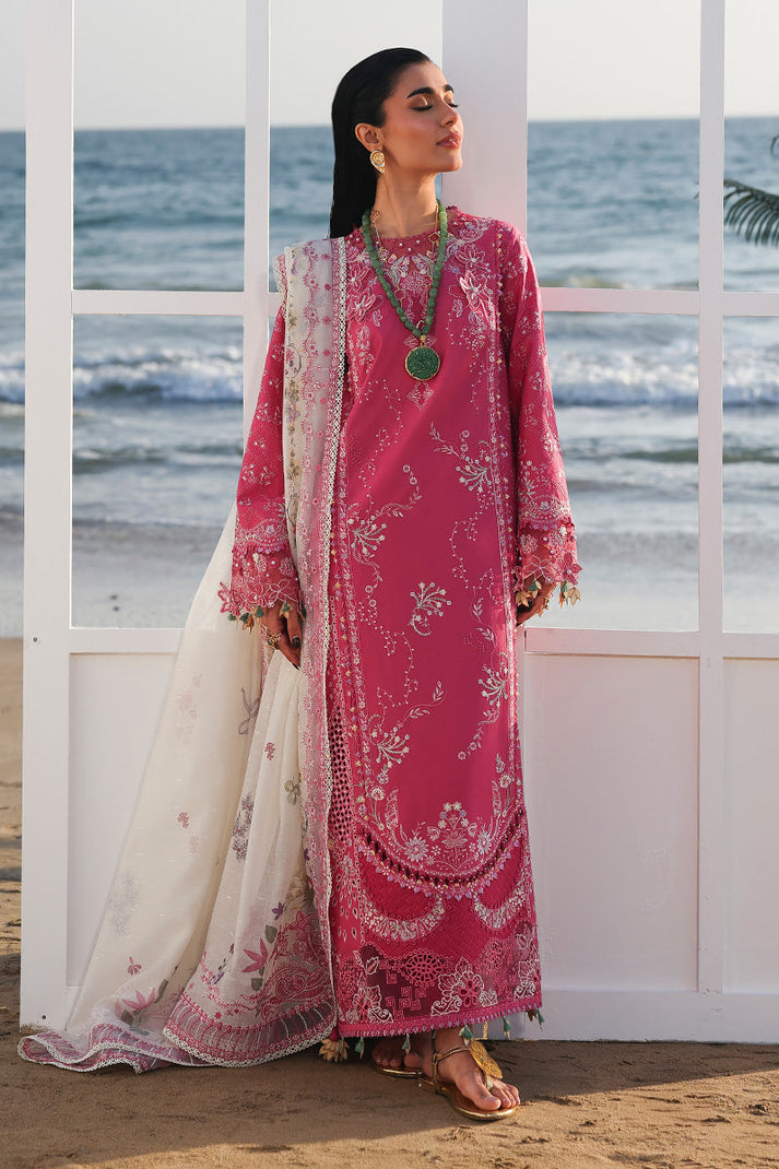 brand stitched Original qalamqar summer wear Luxury embroidered lawn with soft embroidery cottonwood net dupata full embroided