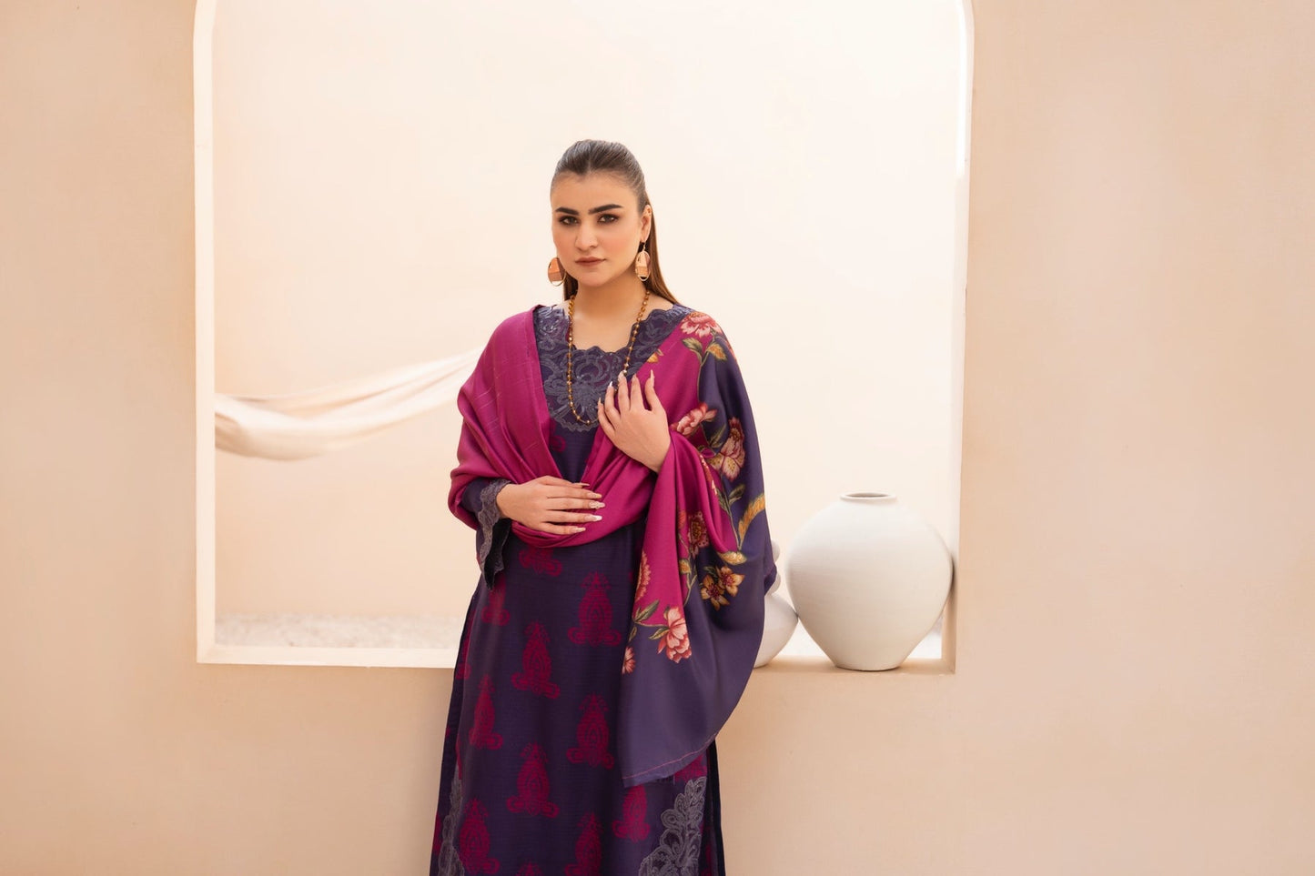 Dhanak fabric with warm woolen shawl Luxury collection