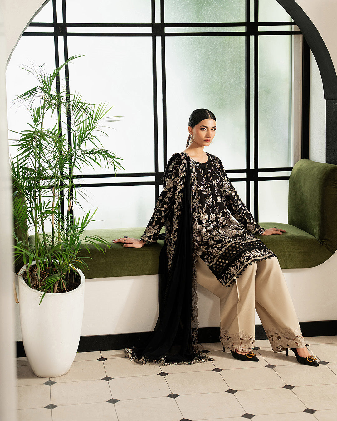 3-Piece Embroidered Lawn suit by Maria B