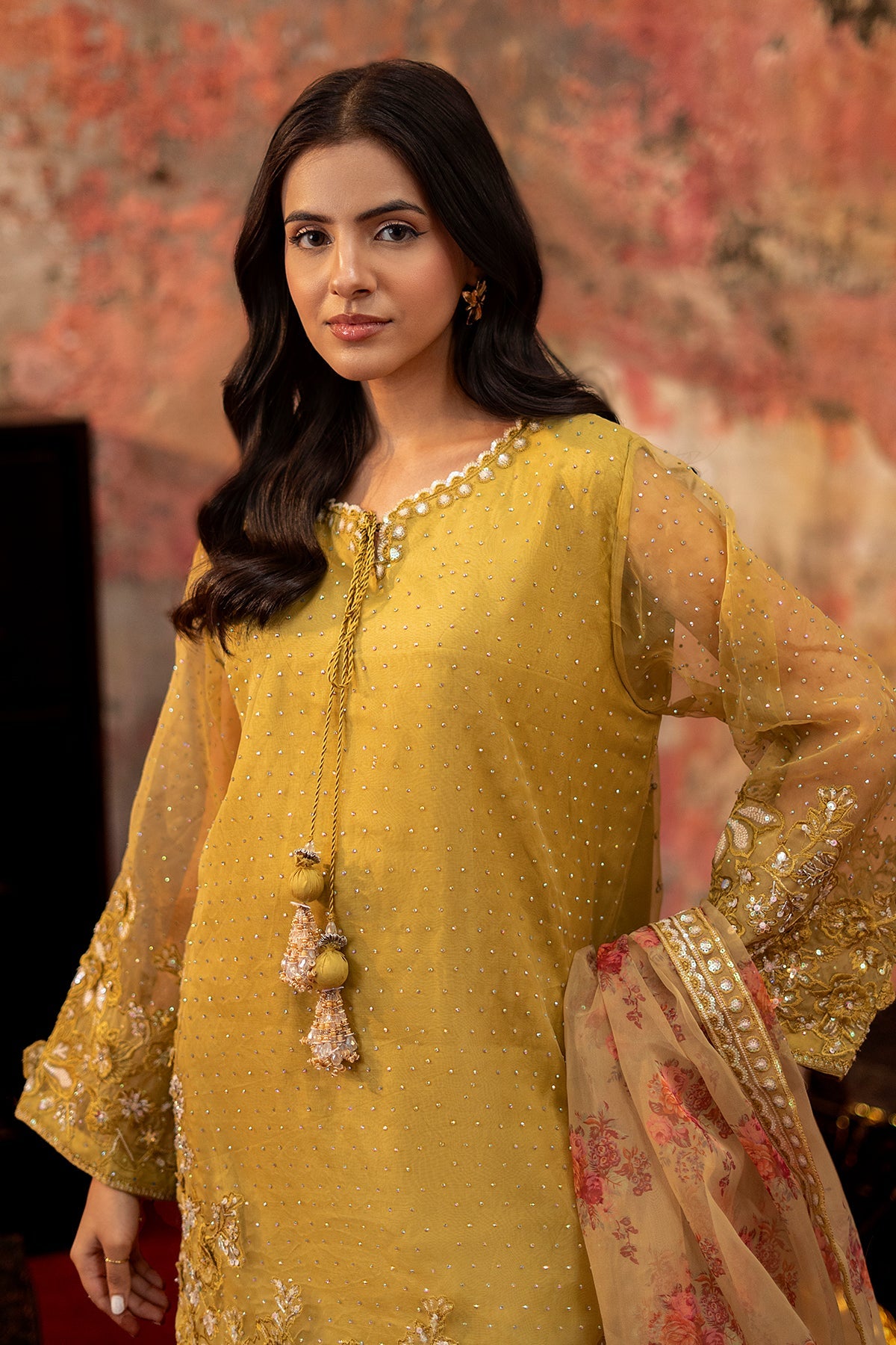Charizma Original Embroidered with adda work details 3-piece ready to wear