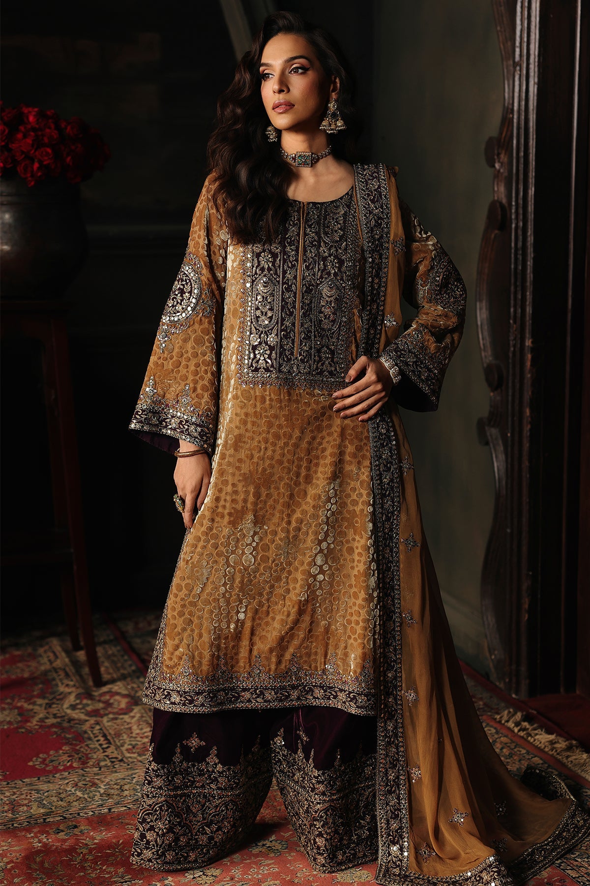 AAA Charizma Original palachi velvet brand stitched skin bage color