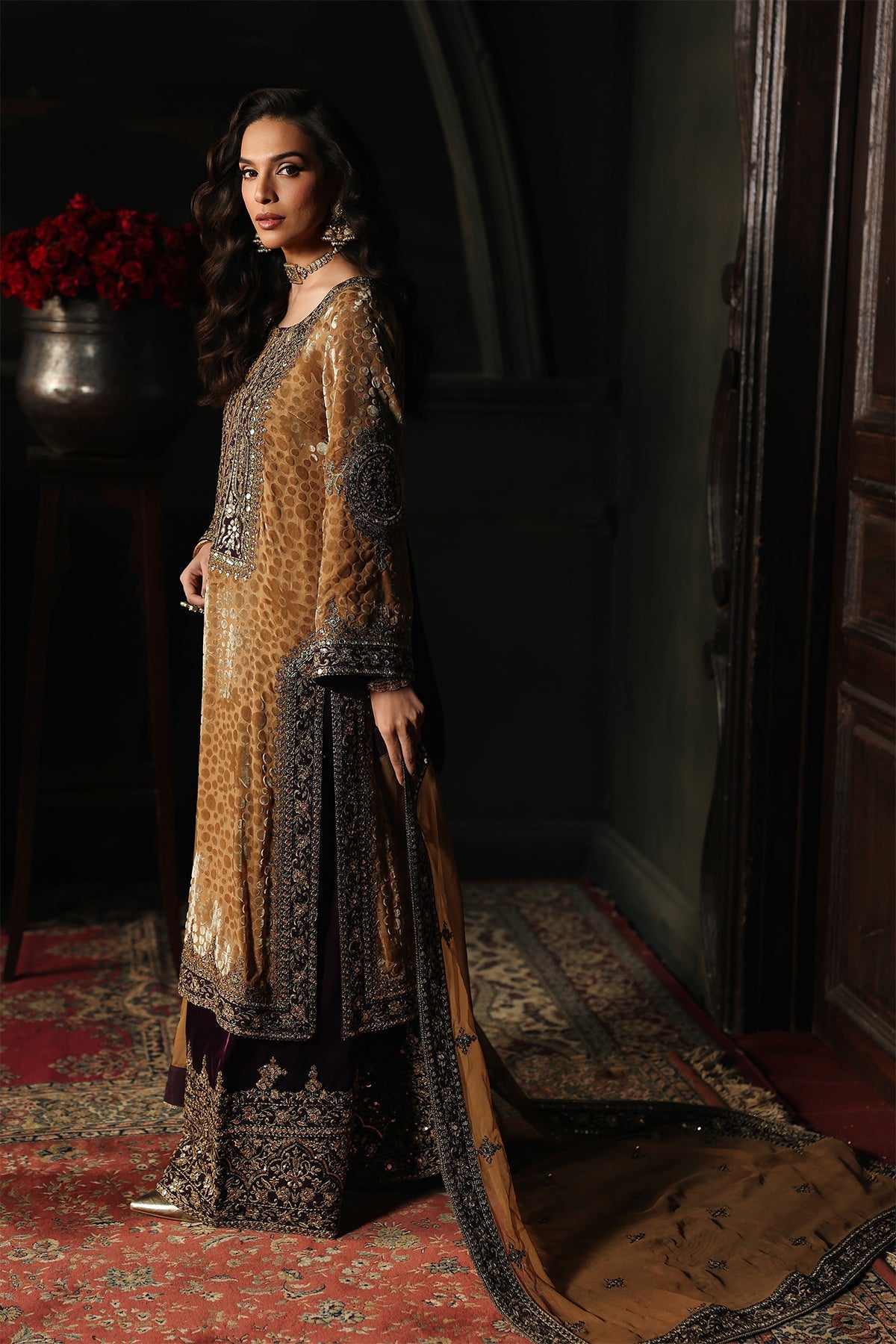 AAA Charizma Original palachi velvet brand stitched skin bage color