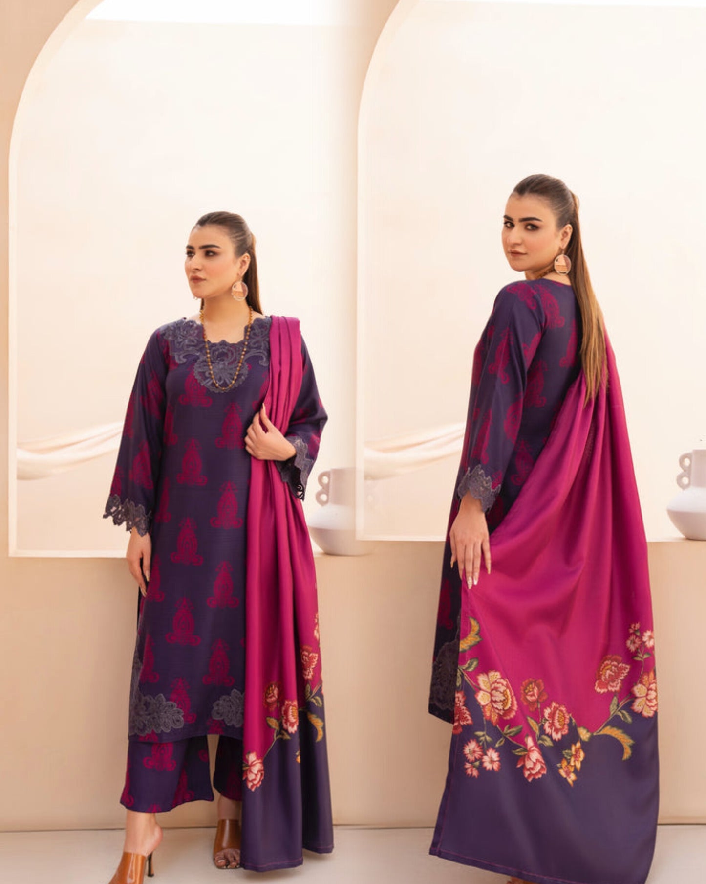 Dhanak fabric with warm woolen shawl Luxury collection