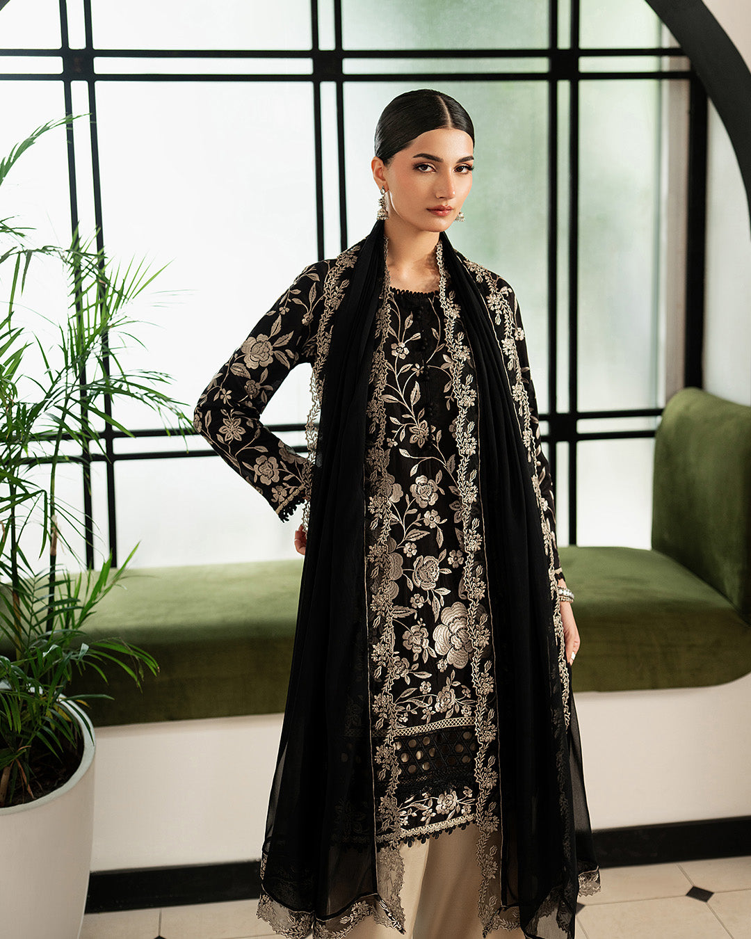 3-Piece Embroidered Lawn suit by Maria B