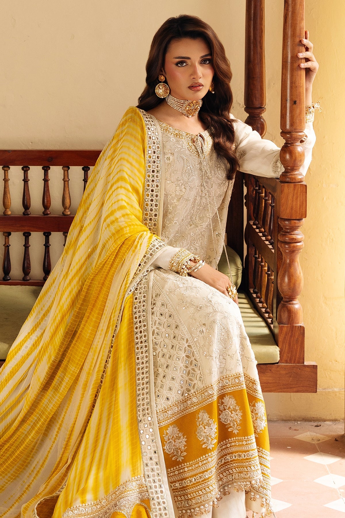 A1 Charizma brand Stitched original luxury embroidered Cline chiffon collection with chiffon dupata embroidered same like pic
