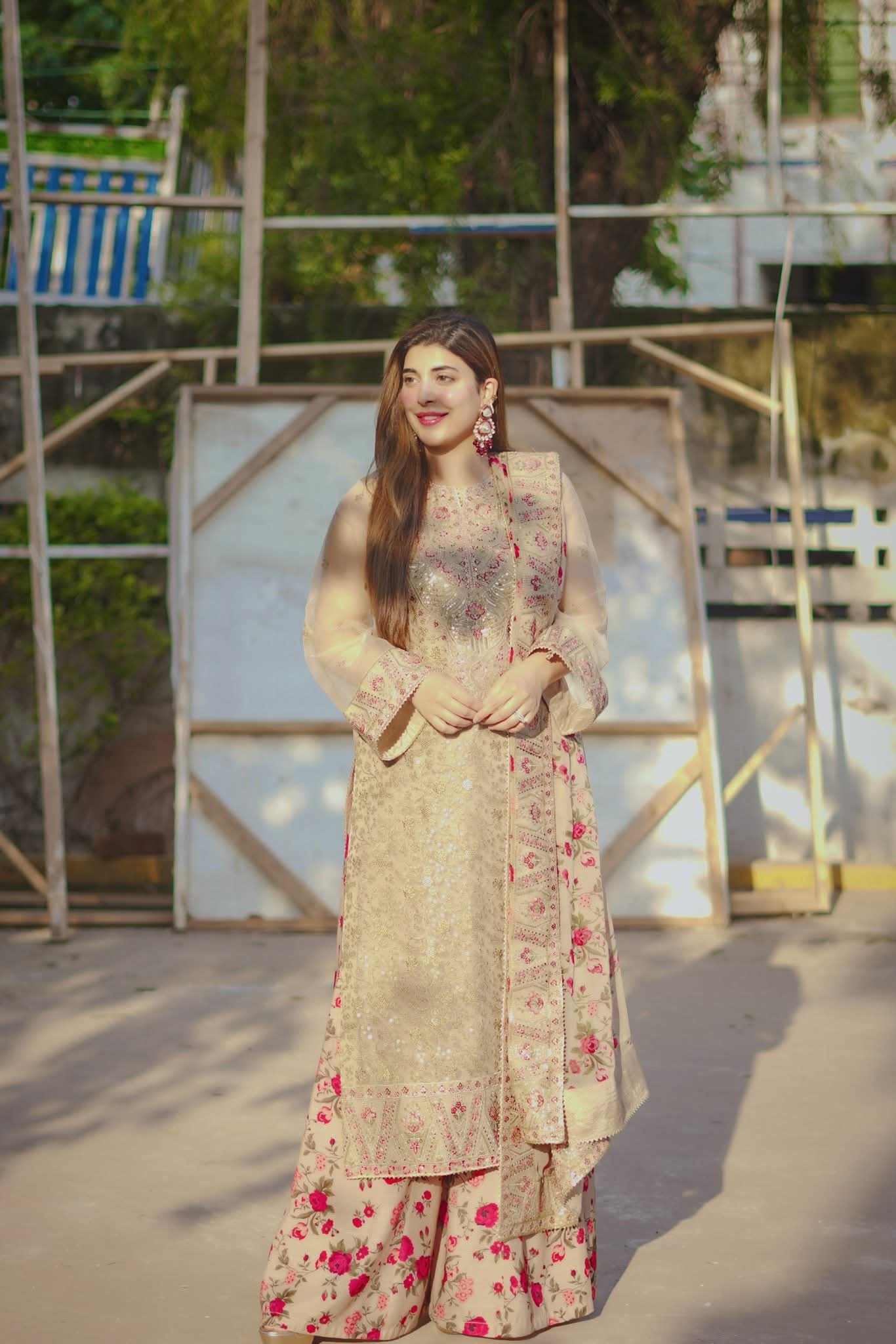 Aneela's original luxury suit kameez Organza stuff trouser raw silk dupatta chiffon