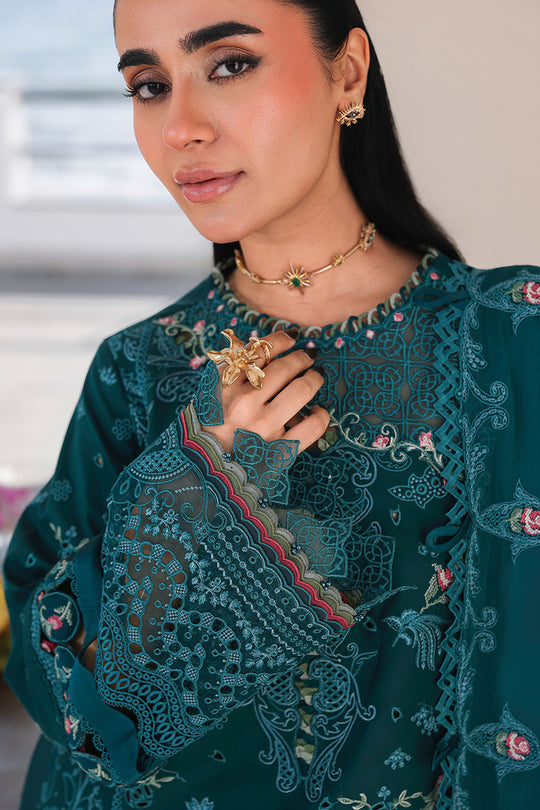 AA1 Qalamqar original brand Stitched 3-piece luxury lawn with chiffon dupata