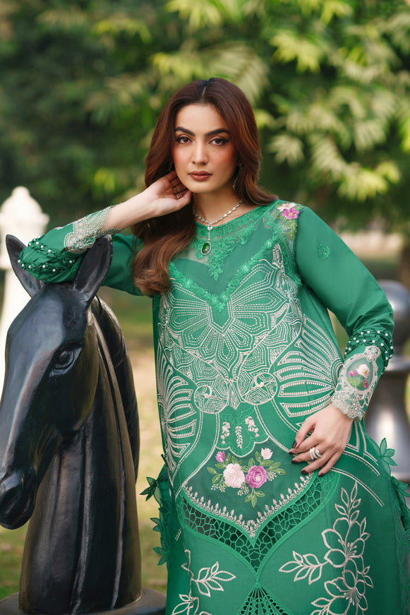 Parishay Brand stitched 3-piece summer wear embroidered luxury suit