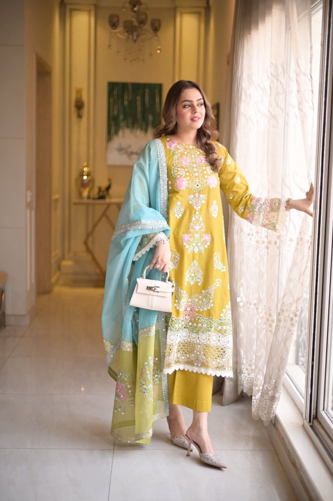 Aneela’s Premium Embroidered Lawn Suit | Original Design with Cotton Net Dupatta
