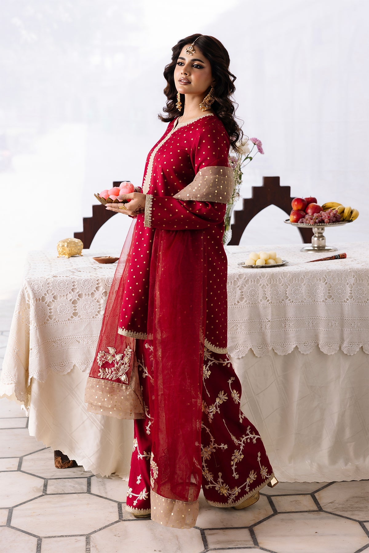 Charizma original raw silk farshi shalwar with soft net dupata