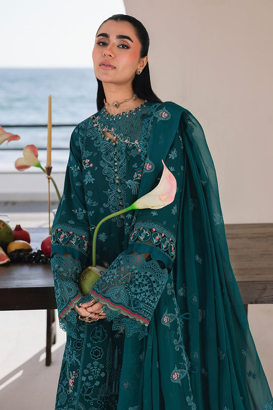 AA1 Qalamqar original brand Stitched 3-piece luxury lawn with chiffon dupata