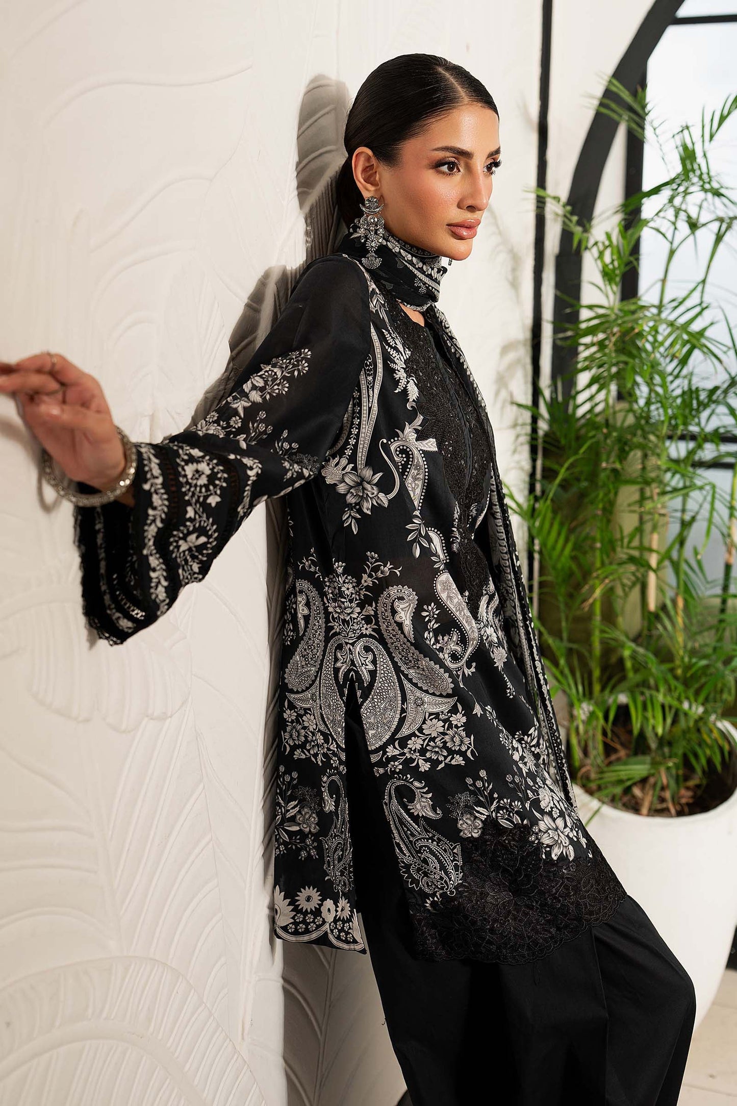3-Piece Embroidered Lawn suit by Maria B
