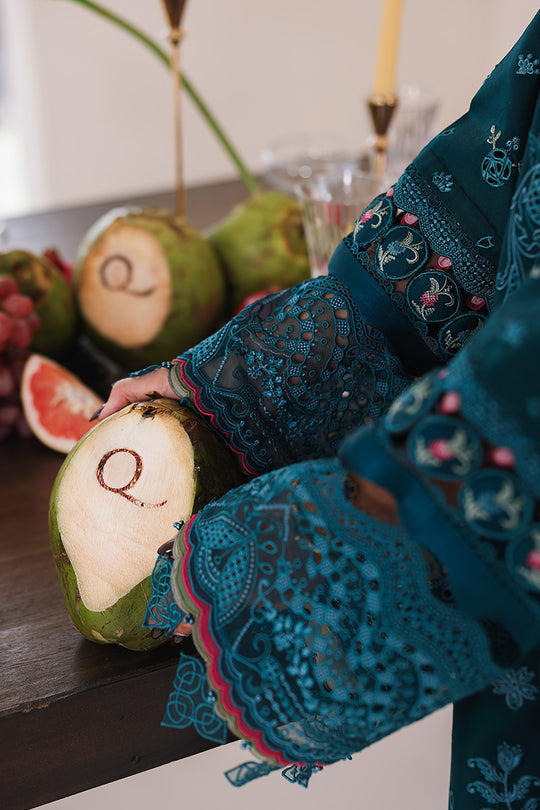 AA1 Qalamqar original brand Stitched 3-piece luxury lawn with chiffon dupata