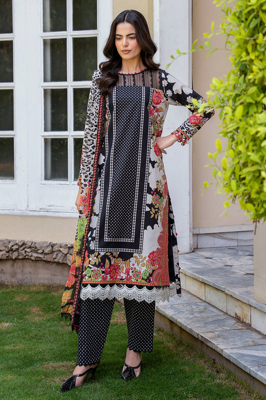 01 Chrizma original brand stitched 3-piece summer wear lawn embroidered with chiffon dupata