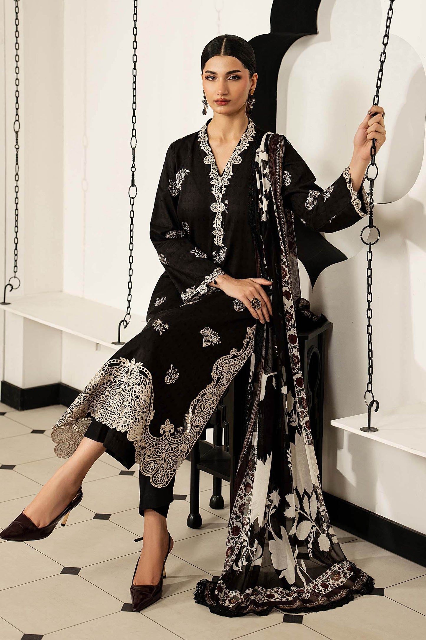 3-piece Lawn embroidered suit by Maria B