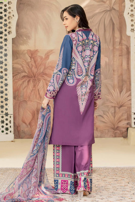 Adan libas slub fabric winter wear 3-piece with chiffon dupata kameez Length 40" as it is model pic