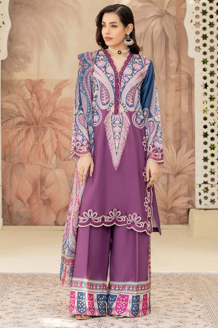 Adan libas slub fabric winter wear 3-piece with chiffon dupata kameez Length 40" as it is model pic