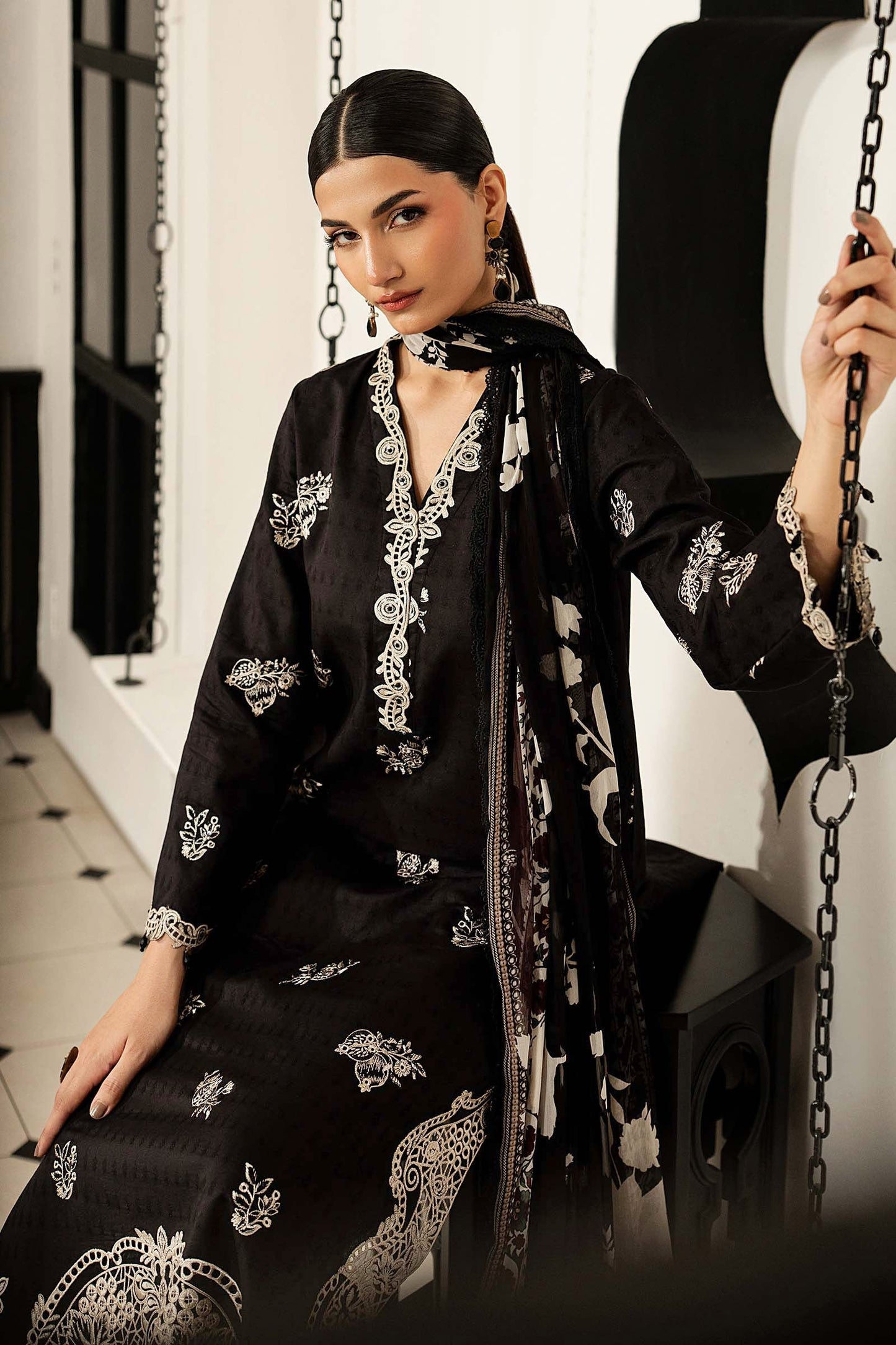 3-piece Lawn embroidered suit by Maria B