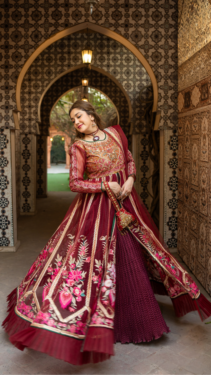 Original by Zahra ahmad brand Masoori and net fabric with net fabric dupata 2-piece
