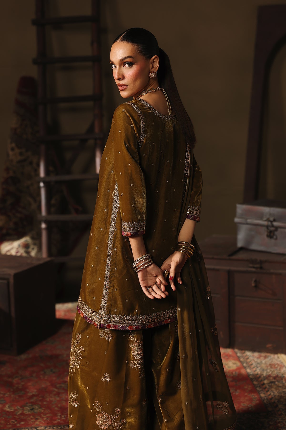 AAA Charizma original Eid Collection velvet fabric dupata chiffon farshi shalwar collection