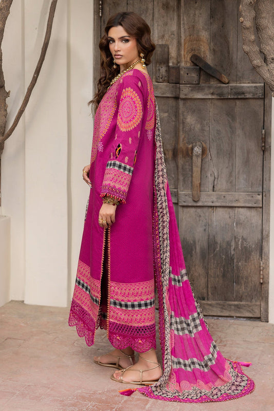Charizma Original Brand stitched 3-piece Lawn embroidered suit with chiffon dupata