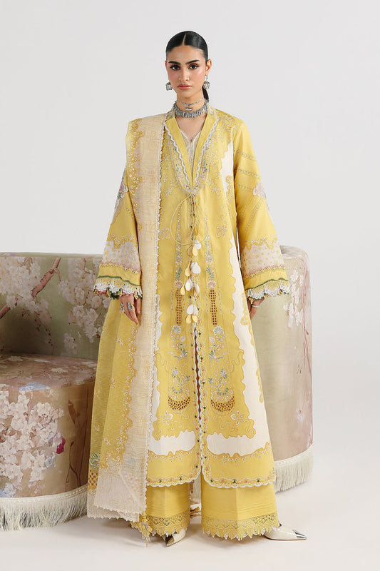 AA1 Original Qalamkar brand stitched 3-piece Luxury Lawn with soft net Dupatta Emberoidered embellished Dress.