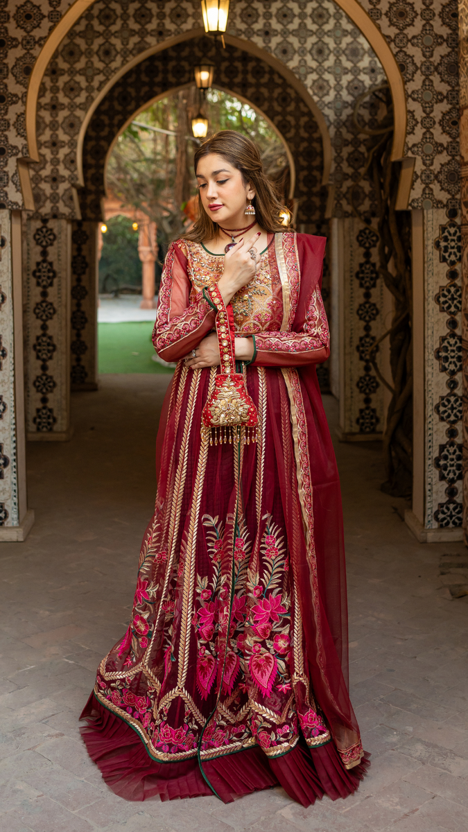 Original by Zahra ahmad brand Masoori and net fabric with net fabric dupata 2-piece