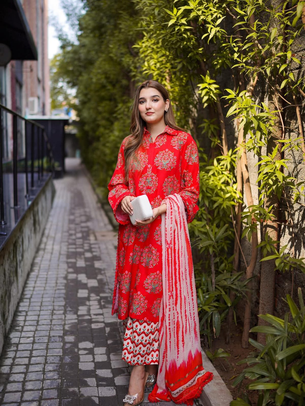 Aneela's original casual wear soft khaddar with chiffon dupata