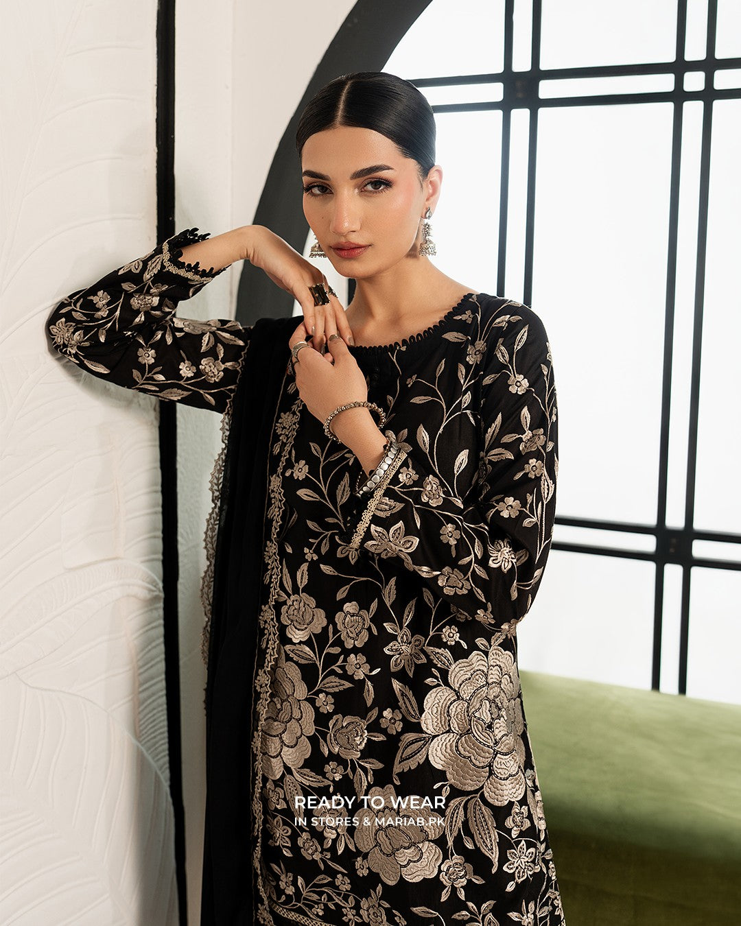 3-Piece Embroidered Lawn suit by Maria B