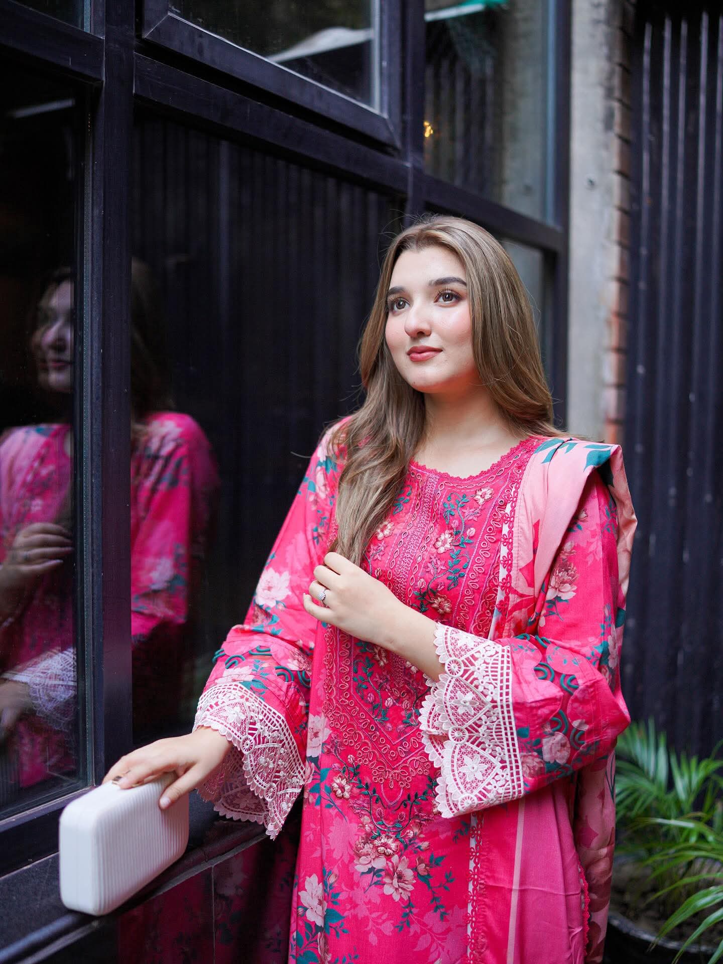 Aneela's original Linen fabric embroidered 3-piece suit