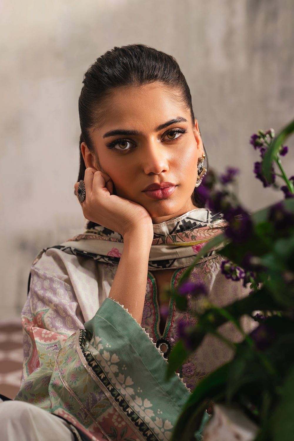 -1 Ethnic original 3-piece summer wear embroidered suit