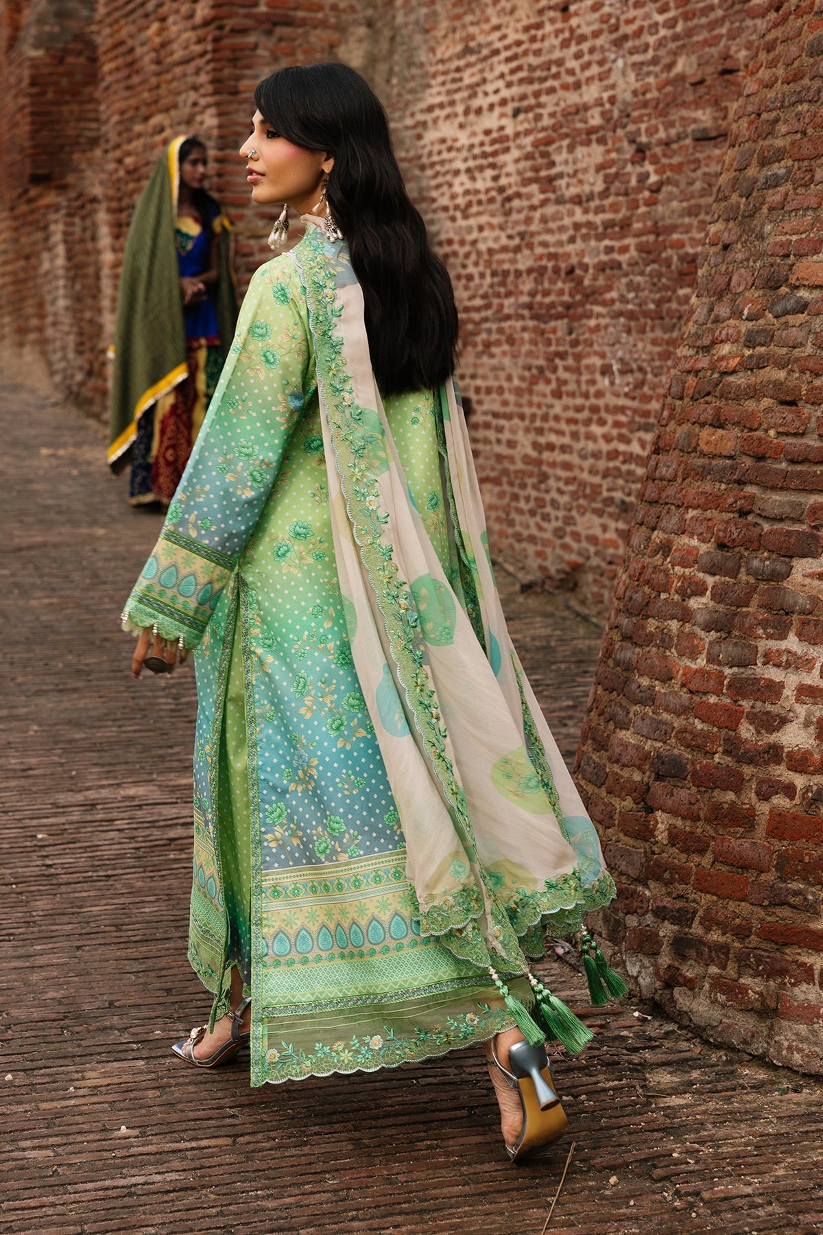 Charizma Original 3-piece brand stitched suit embroidered with chiffon dupata