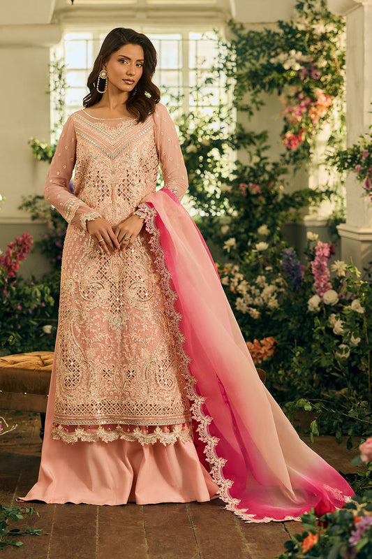A1 Charizma brand Stitched original luxury embroidered Cline chiffon collection with organza dupata embroidered same like pic
