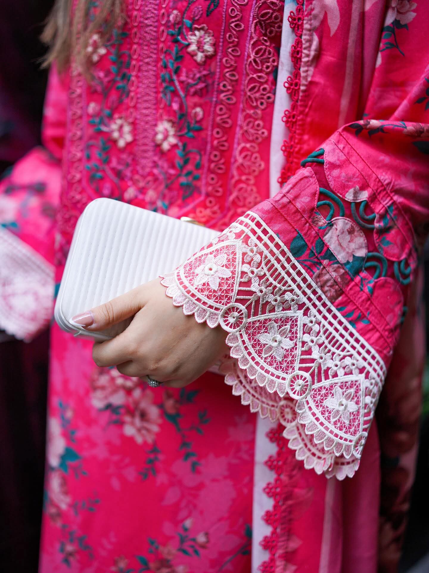 Aneela's original Linen fabric embroidered 3-piece suit