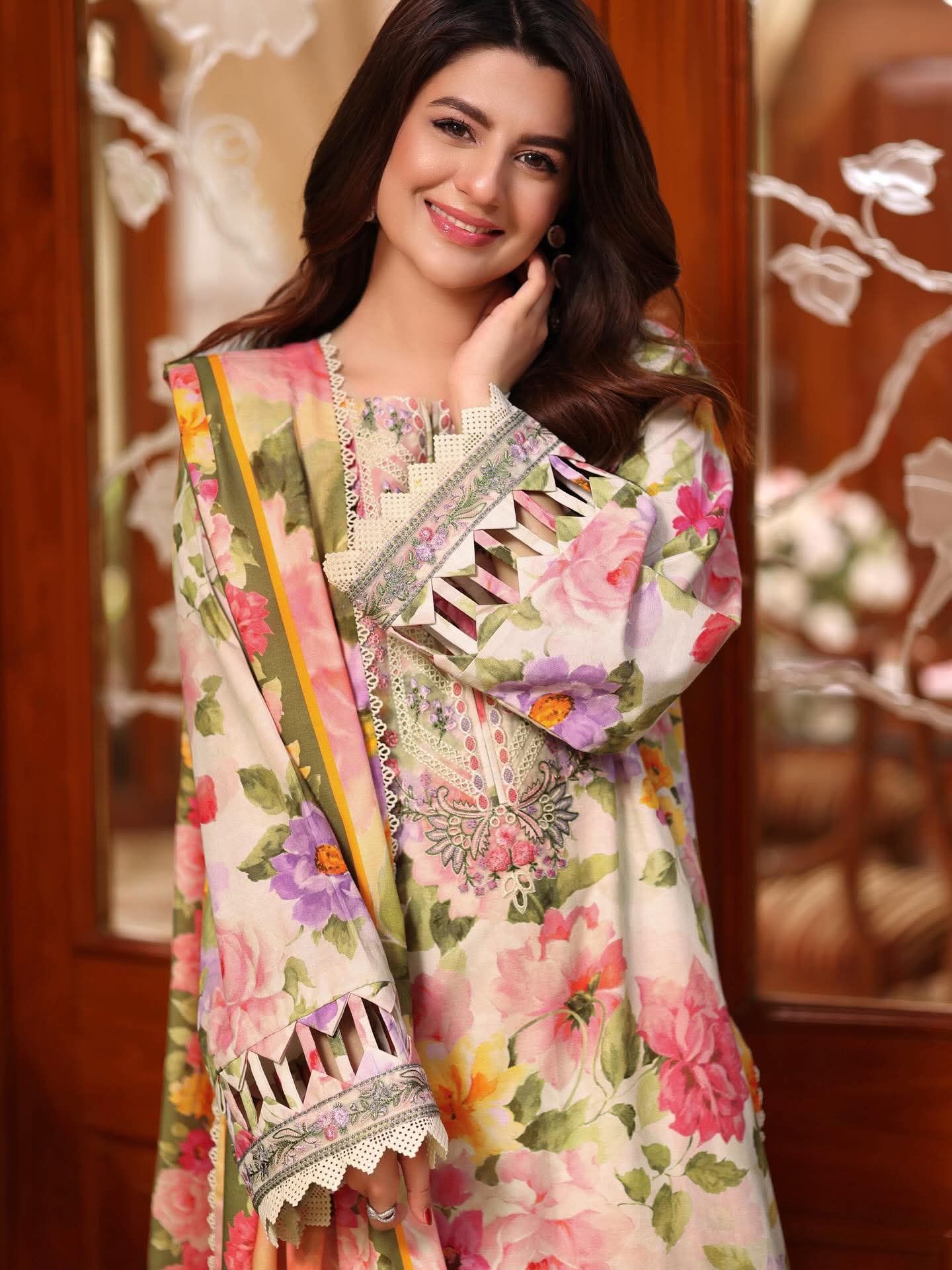 Aneela's original khaddar 3-piece suit with khaddar dipatta