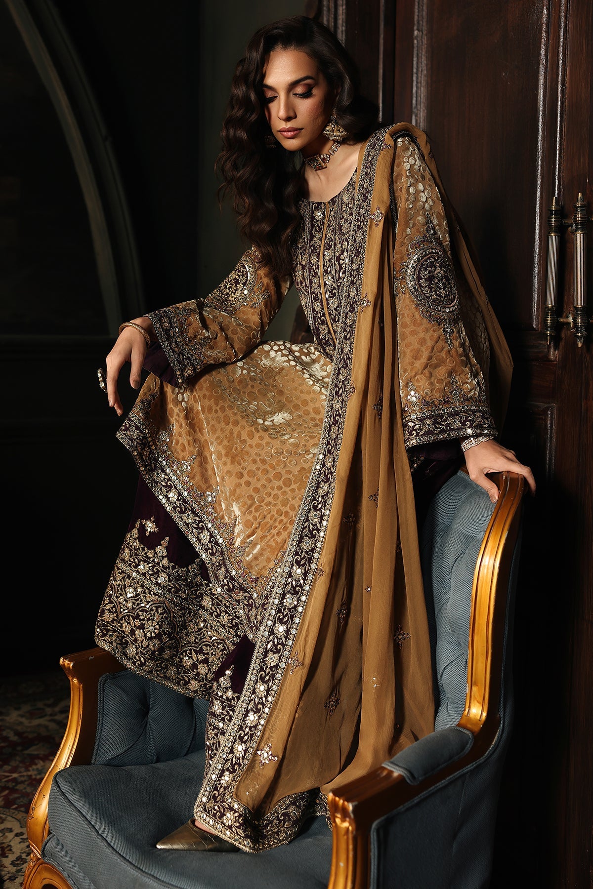 AAA Charizma Original palachi velvet brand stitched skin bage color